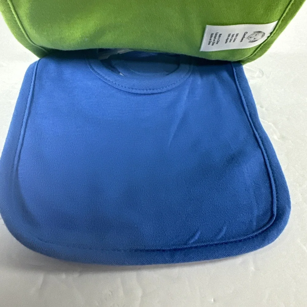 Gerber Bibs 3 Pack Blue Green Solid Color New